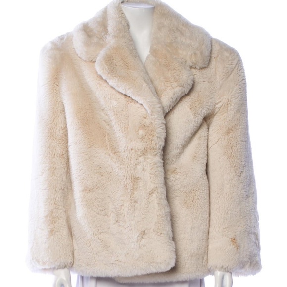 Eaves | Oversized Plush Cream Teddy Jacket - Women's Faux Fur Coat - Picture 15 of 16